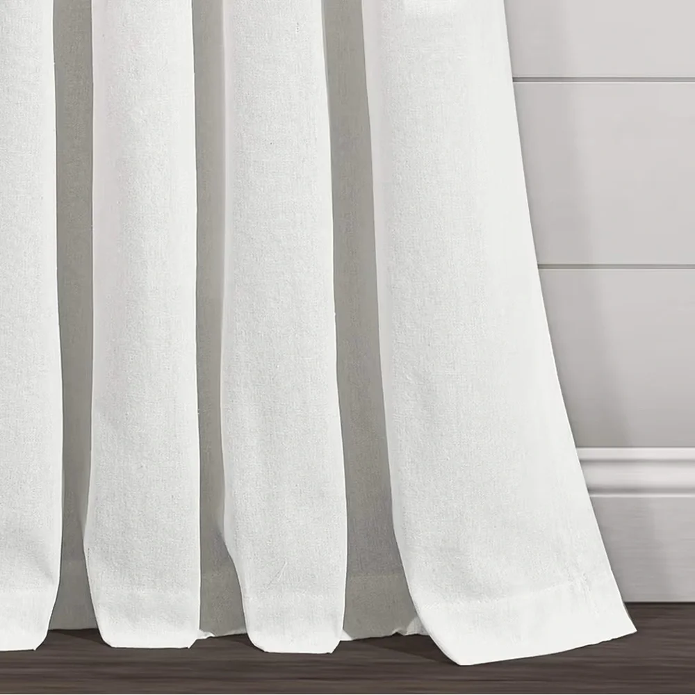Lush Decor Boho Pom Pom Tassel Linen Textured Window Curtain Panel, Single panel